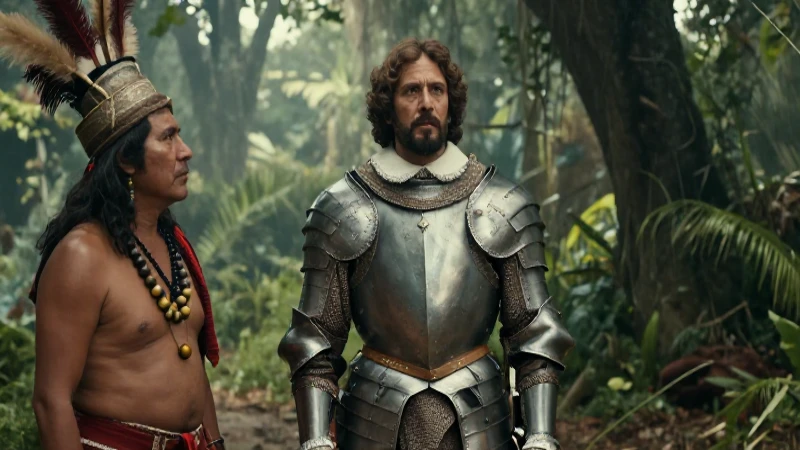 Personajes de la conquista de México: Claves en la historia 2 Cortés y un guerrero Tlaxcalteca en la selva mesoamericana