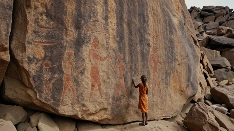 Qué son los petrograbados y cuál es su interesante mundo 3 Gran panel petroglífico en un paisaje árido