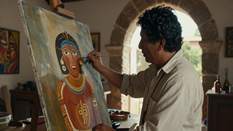 Fusión indígena y europea en pintura colonial