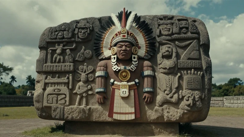 Qué representa la Piedra de Tízoc en la cultura Mexica 13 Retrato solemne Mexica en Tízoc antiguo