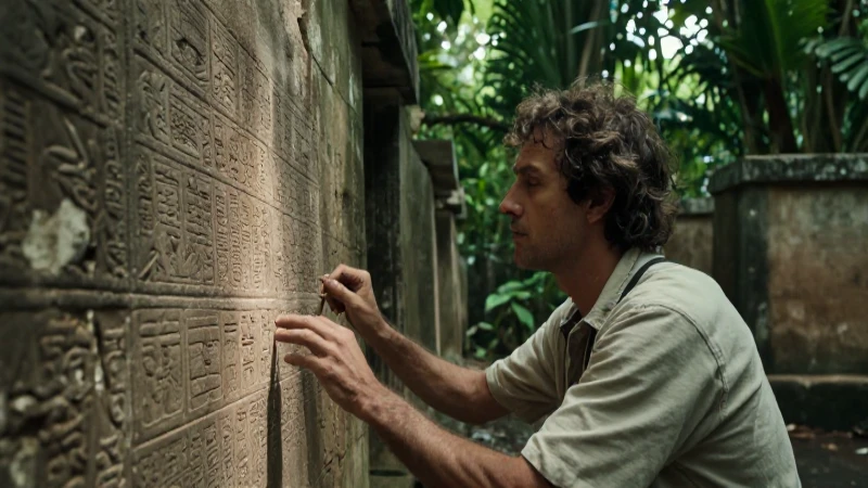 Arqueólogo estudia glifos mayas en selva