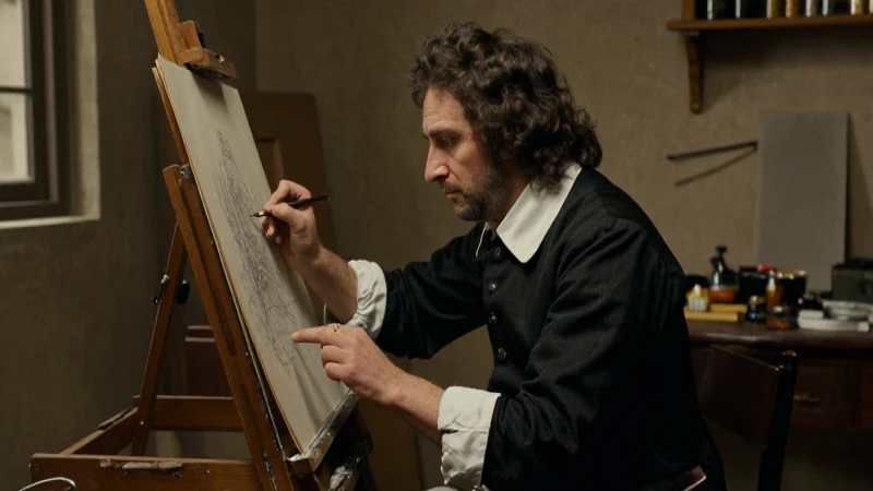 Goya trabajando en estudio español antiguo
