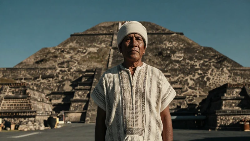 Pirámide del Sol y erudito en Teotihuacán