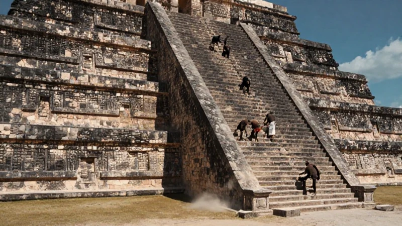 Maestros precolombinos construyen pirámide monumental con sol