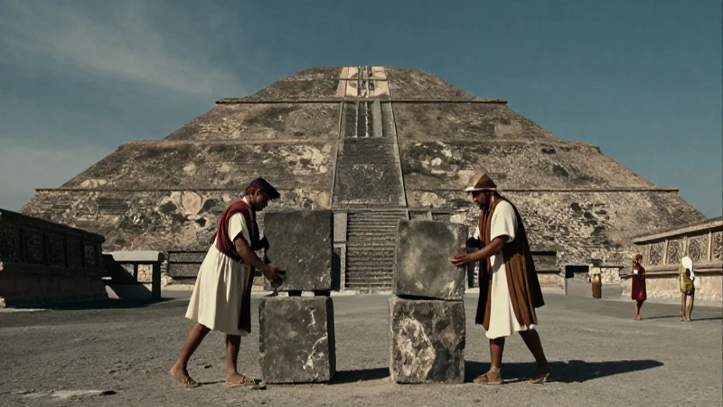 Pirámide del Sol en Teotihuacán, fotorealismo histórico