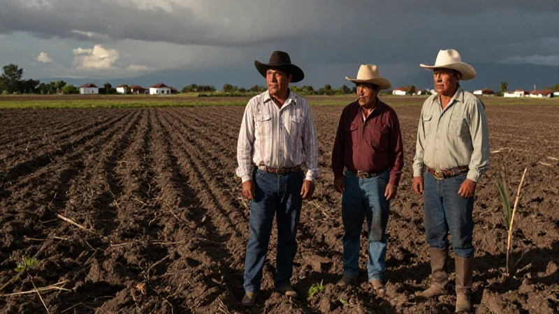 Campesinos mexicanos en tierra histórica