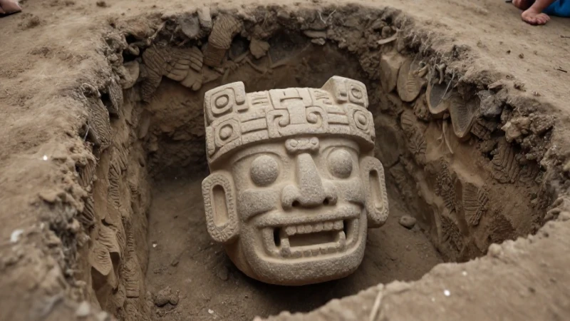 Vestigio mexica hallado en Plaza Pino Suárez