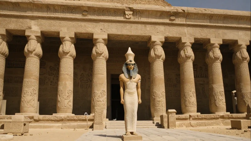 El Patio de los Altares y la Destrucción de la Gran Pirámide 14 Sacerdote egipcio en el Templo de la Gran Pirámide
