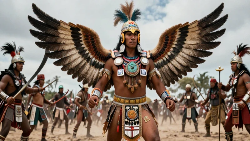 Plumas de águila: Insignias mexicas y su simbolismo cultural 5 Guerrero águila mexica, símbolo de valor
