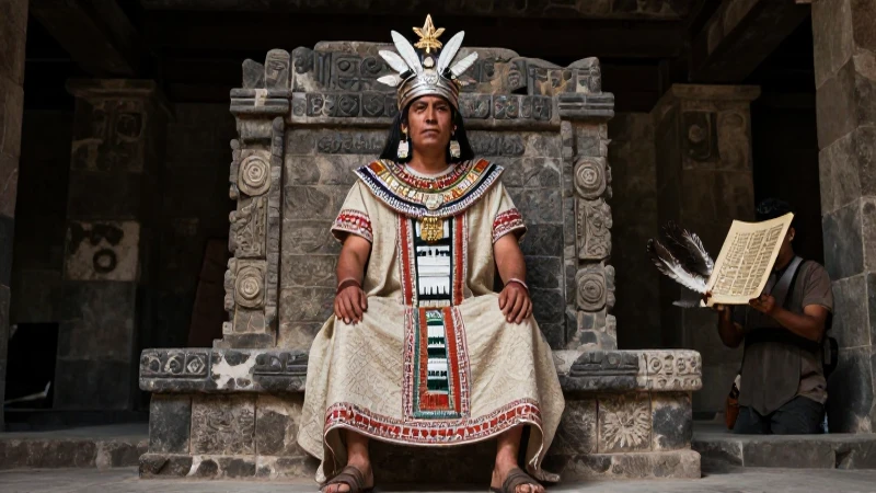 Rey Nezahualcóyotl en ruinas de Texcoco