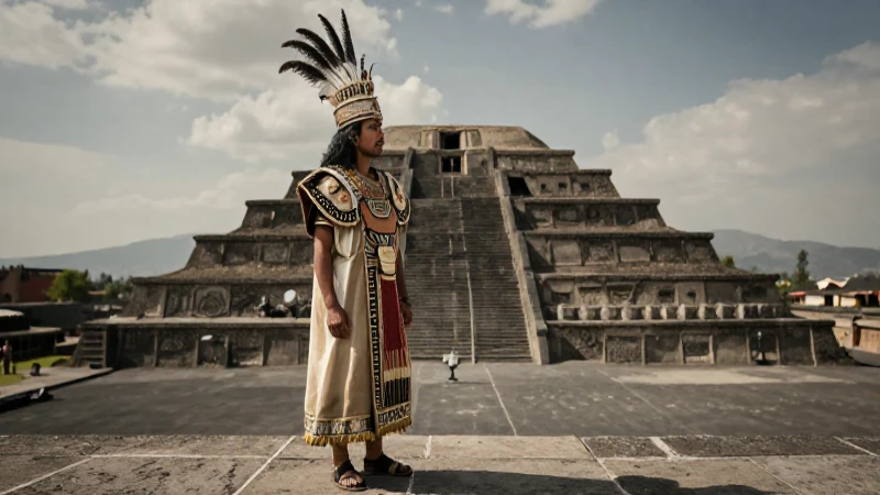 Noble azteca con regalia en Tenochtitlan