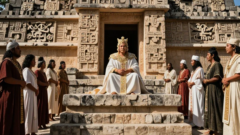 Majestuoso gobernante Maya en escena dramática