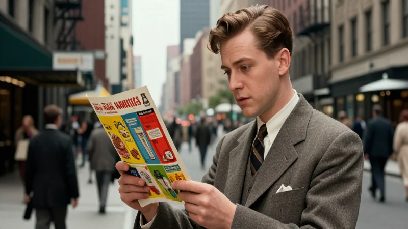 Joven intelectual estudia producto en Manhattan