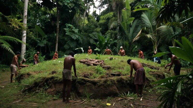 Comunidad mesoamericana preclásica en su entorno natural