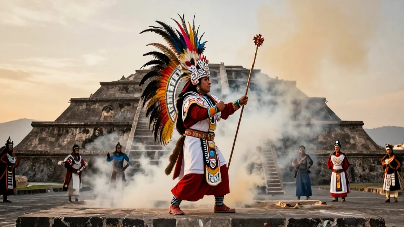 Ritual mexica grandioso en Tenochtitlan