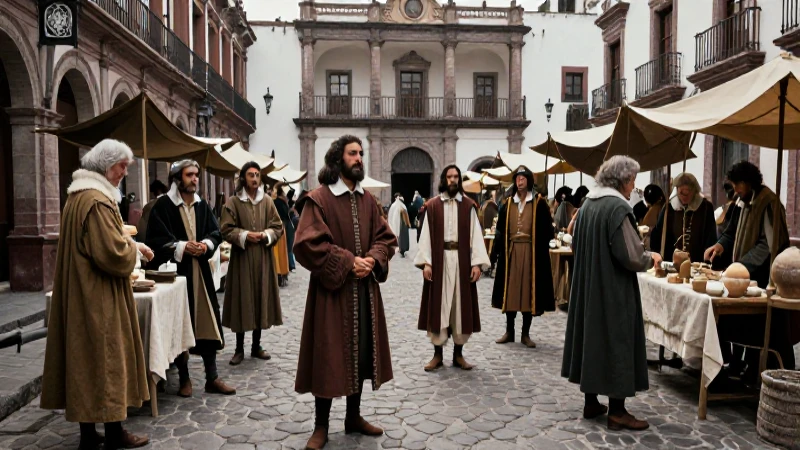 Es Santa Fe un pueblo utópico dentro de la Ciudad de México 19 Escena utópica de mercado medieval detallada
