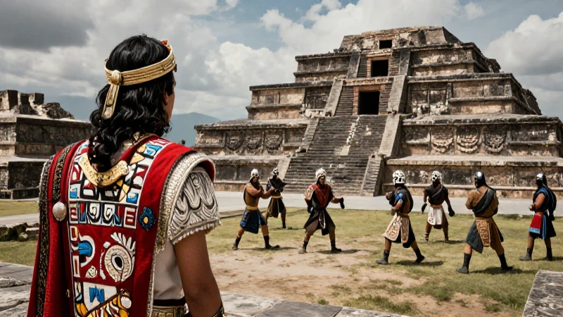 Conquistador enfrenta a mexicas en Tenochtitlan