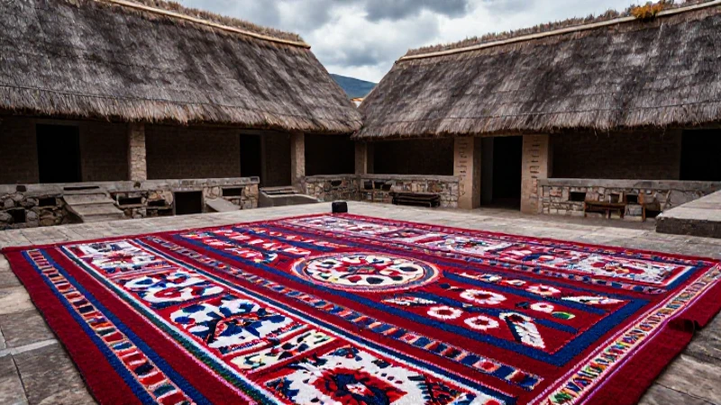 Textiles Purépecha y Huichol en asentamiento antiguo