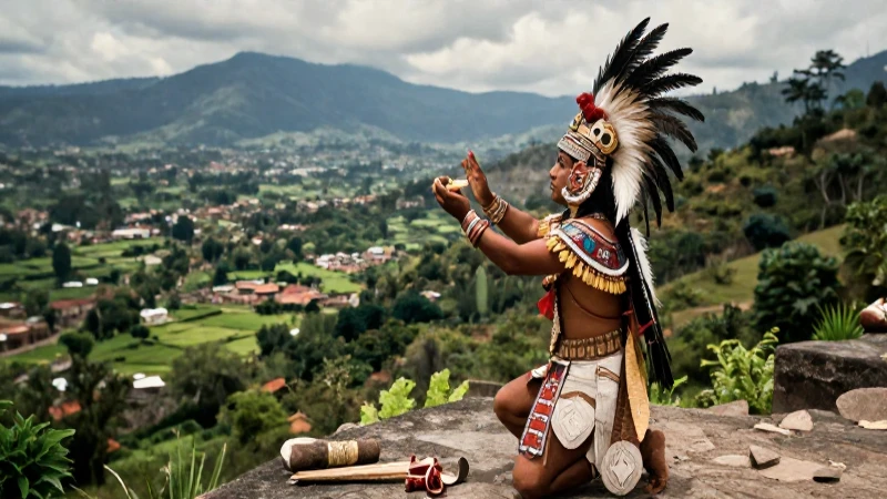 Cómo se conectaban los aztecas con la naturaleza y sus dioses 52 Sacerdote azteca realiza ritual en exuberante valle