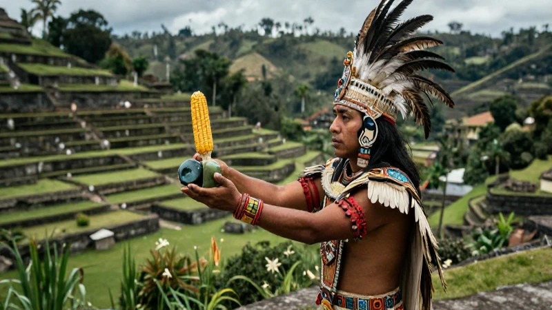 Cómo se conectaban los aztecas con la naturaleza y sus dioses 55 Sacerdote azteca ritual en tierras de maíz