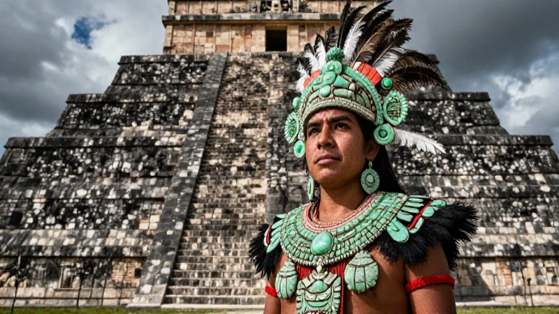 Noble Mixteca en pirámide con realismo histórico