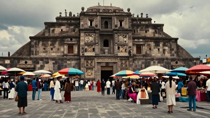 Mercado azteca: vida, arquitectura y atmósfera vibrante