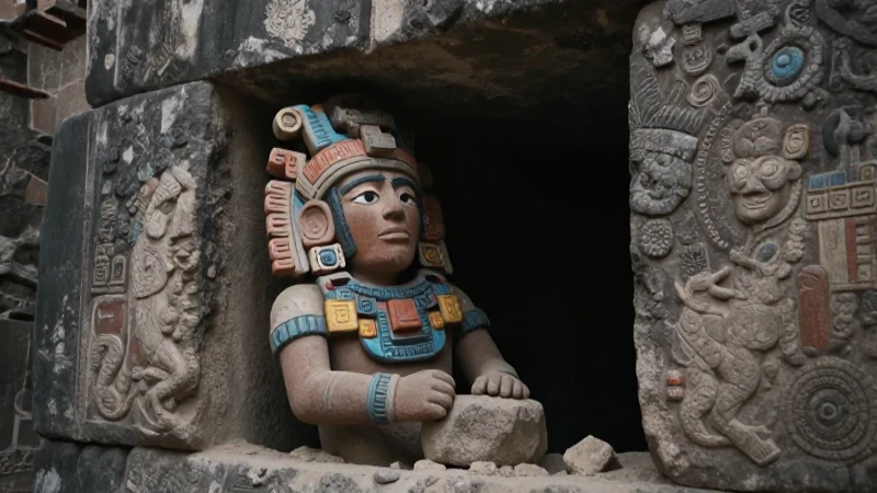 Sacerdote azteca excavando bases coloniales