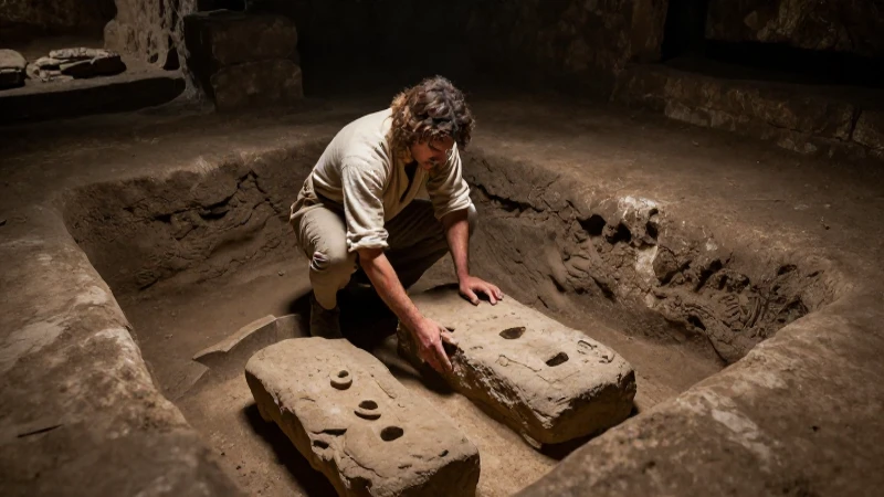 Arqueólogo descubre piedras antiguas en excavación