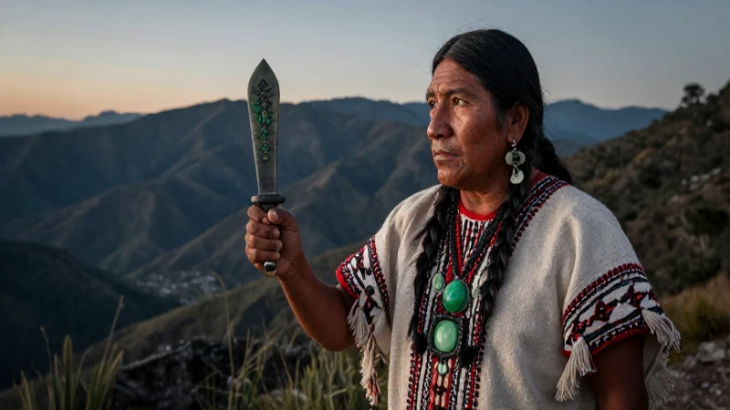 Qué ocurrió tras la Conquista de México y cuál fue su impacto 8 Guerrero Mixteco con cuchillo sobre paisaje andino al amanecer