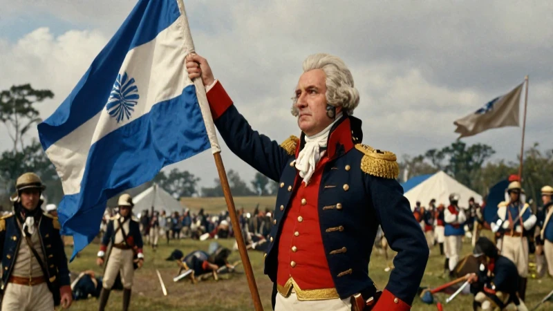 Cuál es la definición, historia y características de la bandera argentina 22 Belgrano pinta la bandera en un campo de batalla