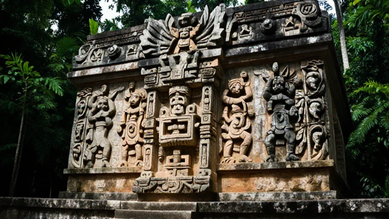 Artesanos mayas tallan templos en la selva