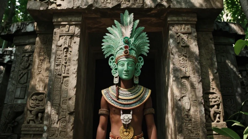 Sacerdote Maya en templo antiguo