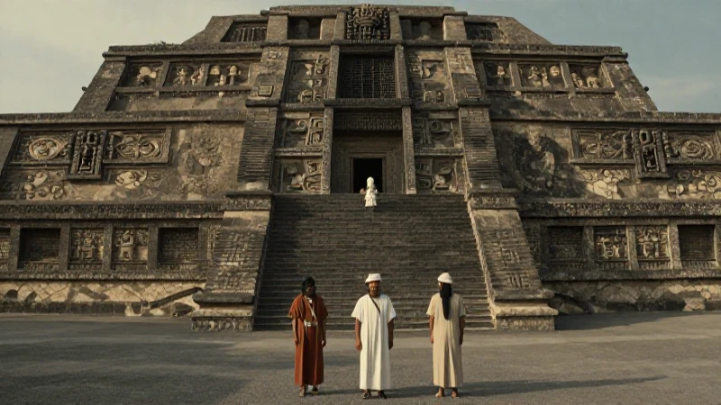 Dónde se encuentra el Templo de Quetzalpapálotl en Teotihuacan 6 Sacerdotes en el Templo de Teotihuacán, realismo histórico