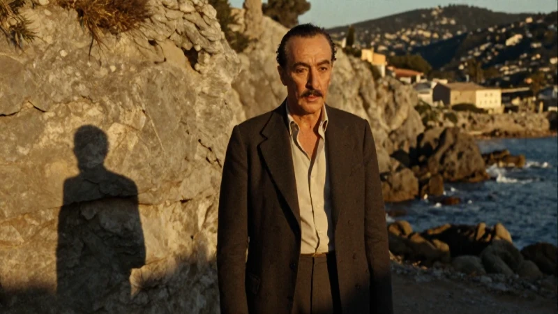Dalí en paisaje catalán con luz dramática