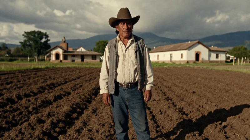 Campesino mestizo en tierra fértil bajo el sol