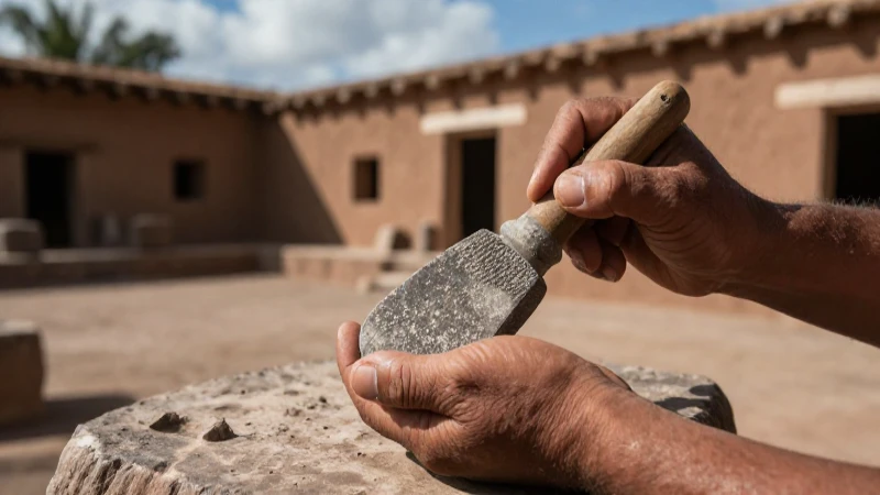 Raspadores prehispánicos: Un viaje a su antigüedad y uso 43 Artesano prehispánico trabaja con detalle