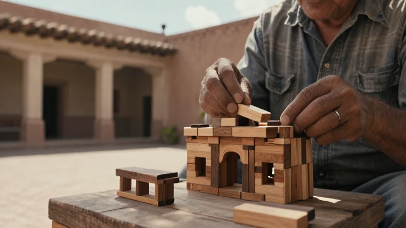 Artesano mexicano construye miniatura colonial