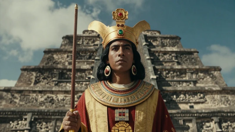 Cuáles eran las deidades, mitos y sacrificios sagrados aztecas 36 Sacerdote azteca en templo majestuoso de Tenochtitlan