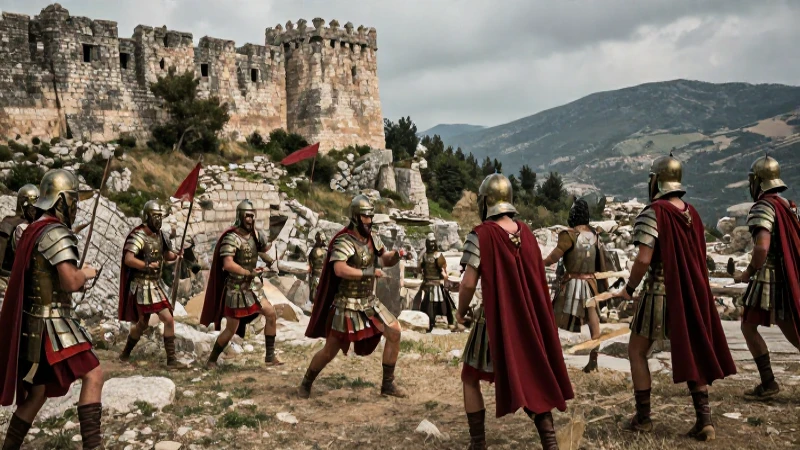 Reyes de Macedonia: Historia y legado del Reino de Macedonia 33 Batalla macedonia, soldados en fortaleza antigua