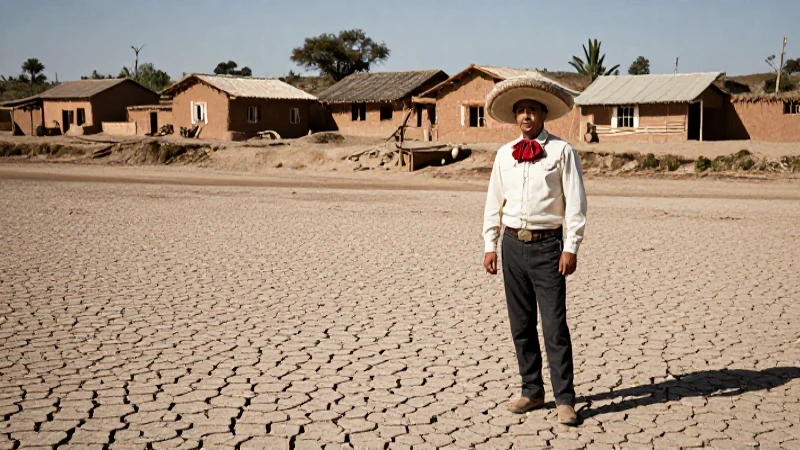Gaucho histórico en paisaje árido