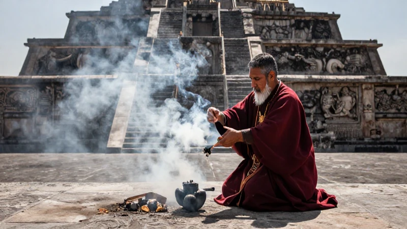 Ritual sagrado mexica con copal
