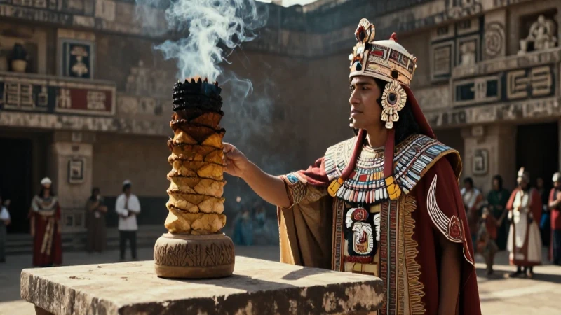 Sacerdote mexica en ritual ancestral