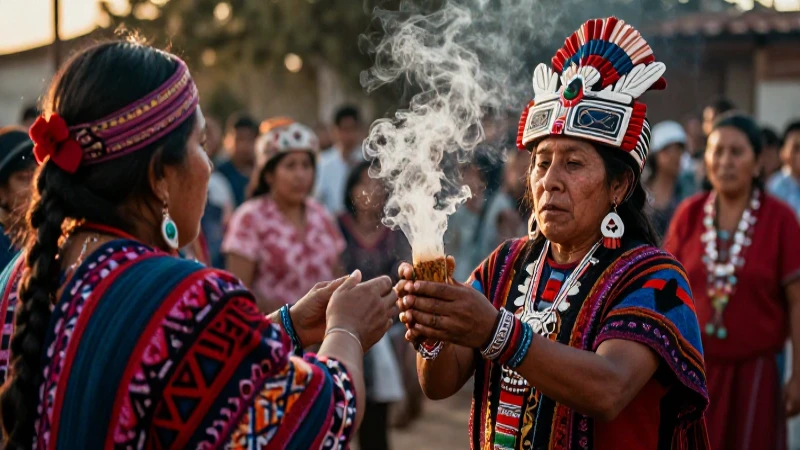 Ritual prehispánico documentado con luz dorada