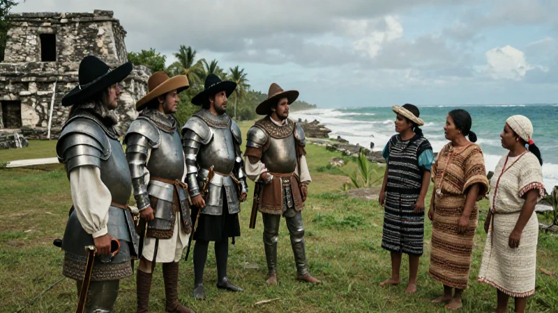 Conquistadores y Cozumel observan la costa tropical