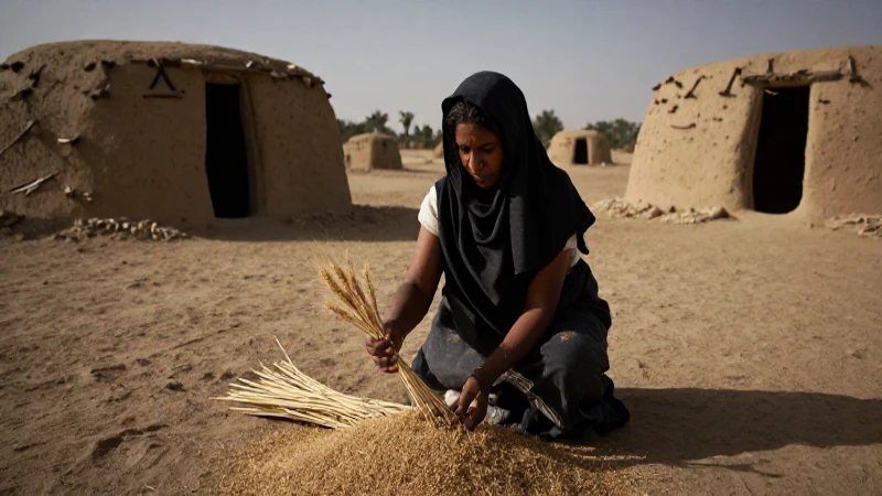 Mujer cosecha trigo en Neolítico
