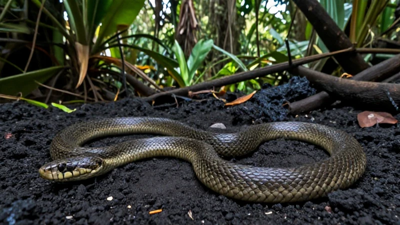 Serpientes primitivas emergen de tierras volcánicas