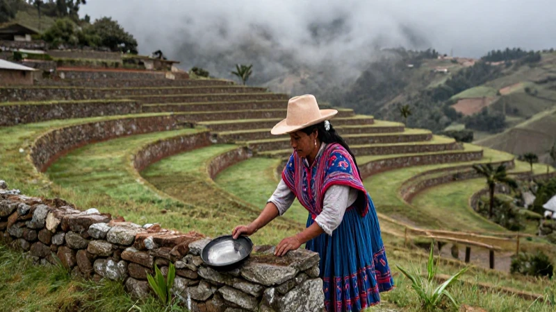 Mujer cultiva terrazas en Sierra Gorda bajo la bruma