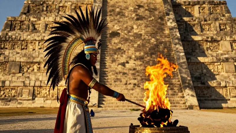 Guerrero azteca en ritual ceremonial