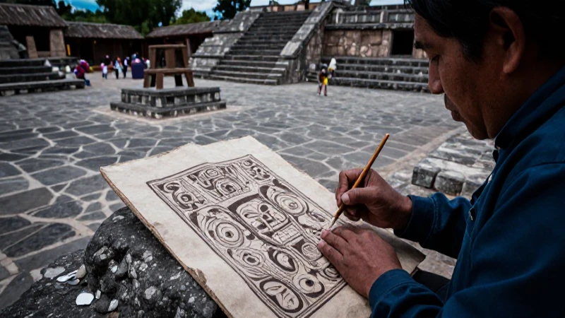Arte Mixteco en una plaza ancestral
