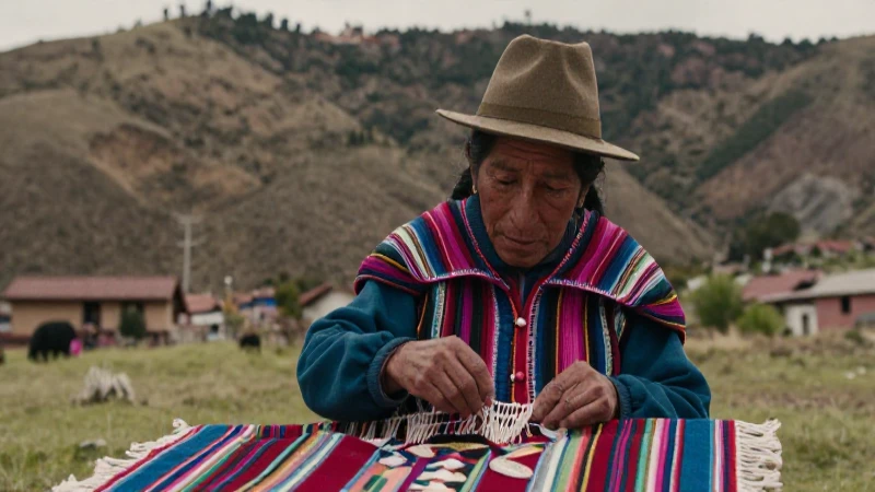 Anciano Mixteco en paisaje montañosos